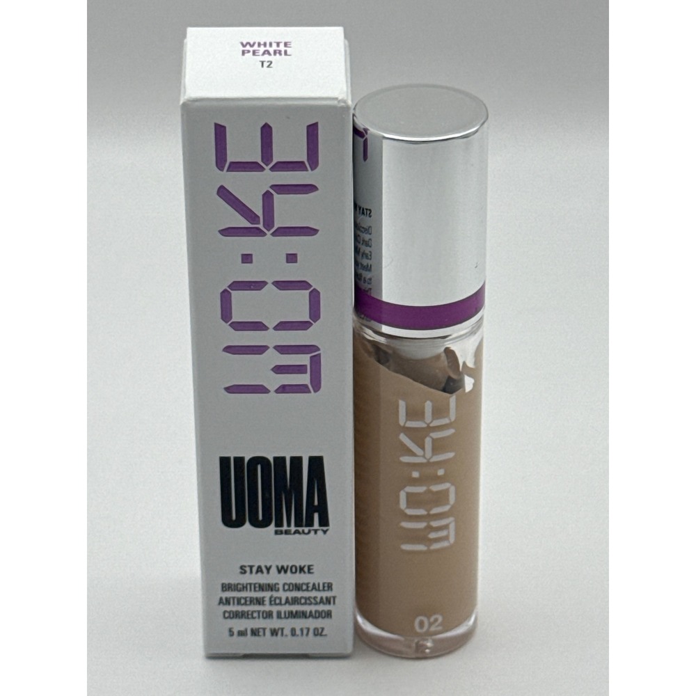 UOMA‎ Beauty Stay Woke Brightening Concealer White Pearl T2 Full Coverage BNIB